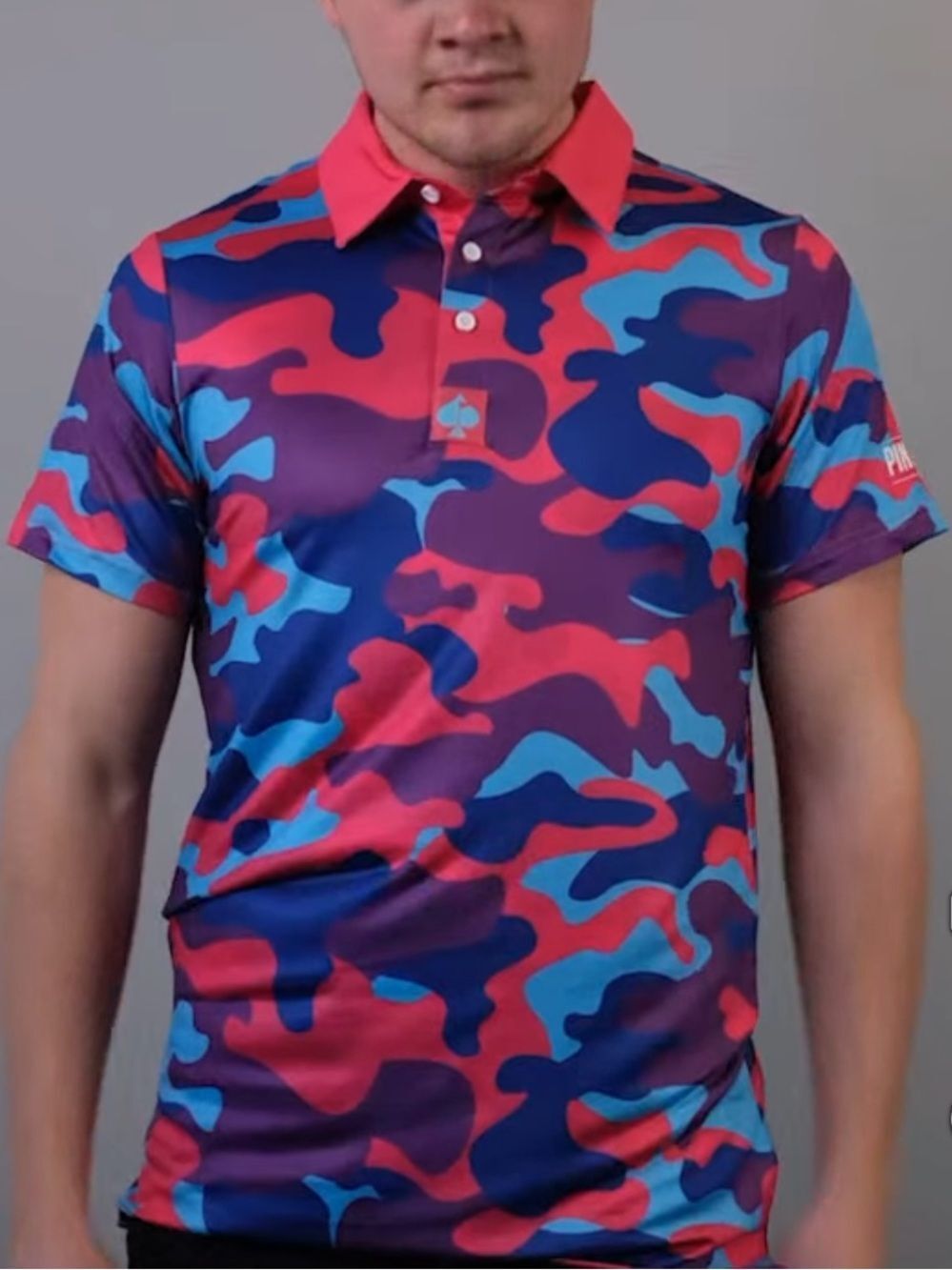 Pins & Aces Golf Co. Vivid Camo Polo Shirt Men’s Large